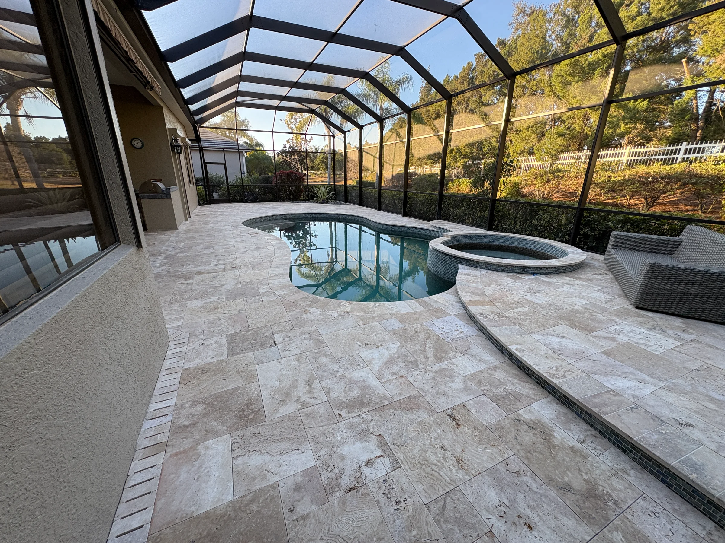 Natural-stone pool surround